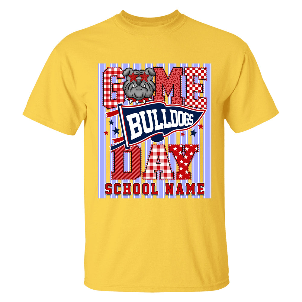 Custom School Name Mascot Striped, Back To Shool Shirt L0411 Hv01