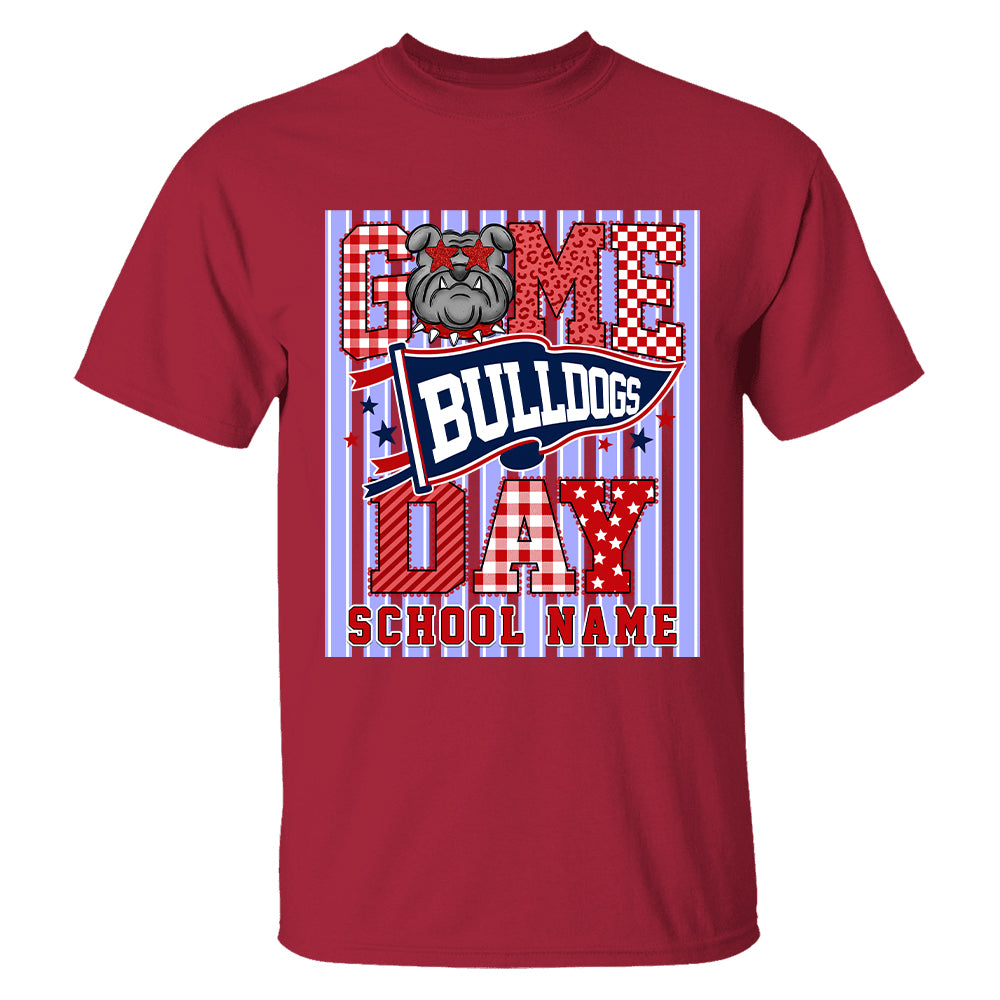 Custom School Name Mascot Striped, Back To Shool Shirt L0411 Hv01