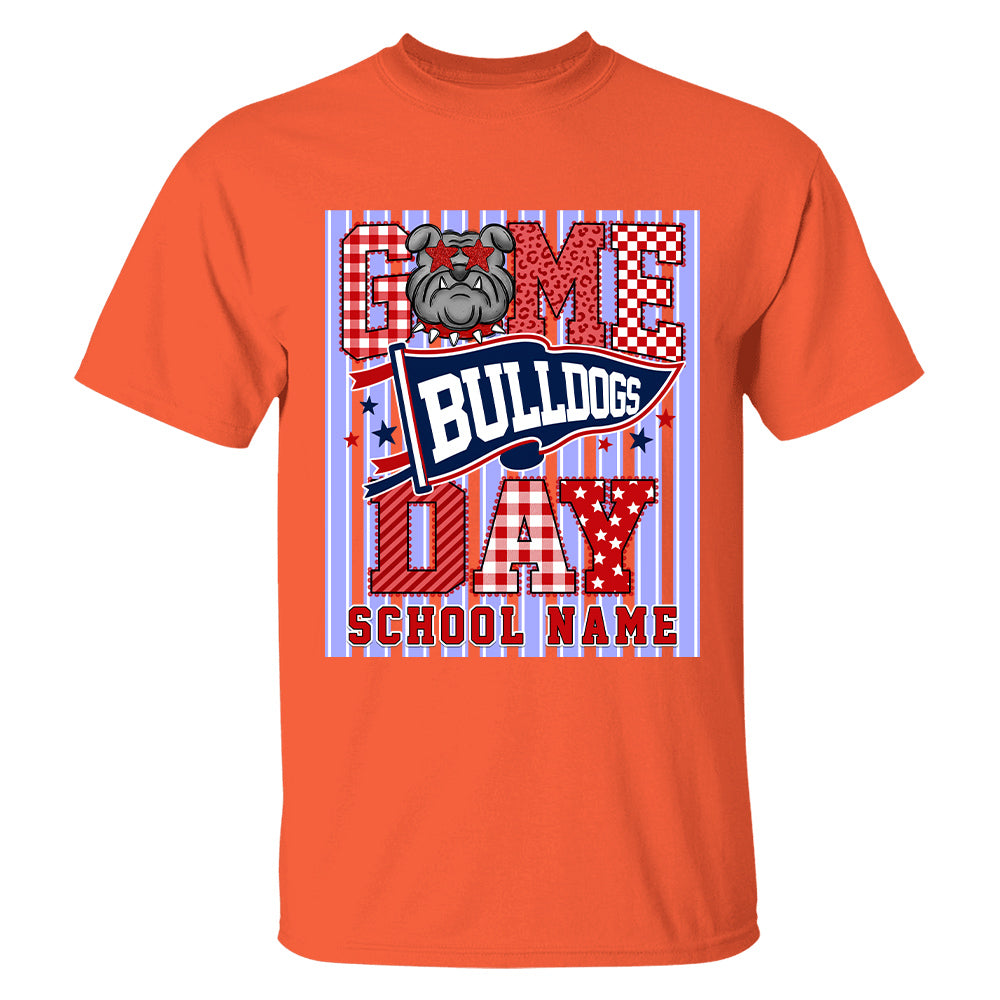 Custom School Name Mascot Striped, Back To Shool Shirt L0411 Hv01