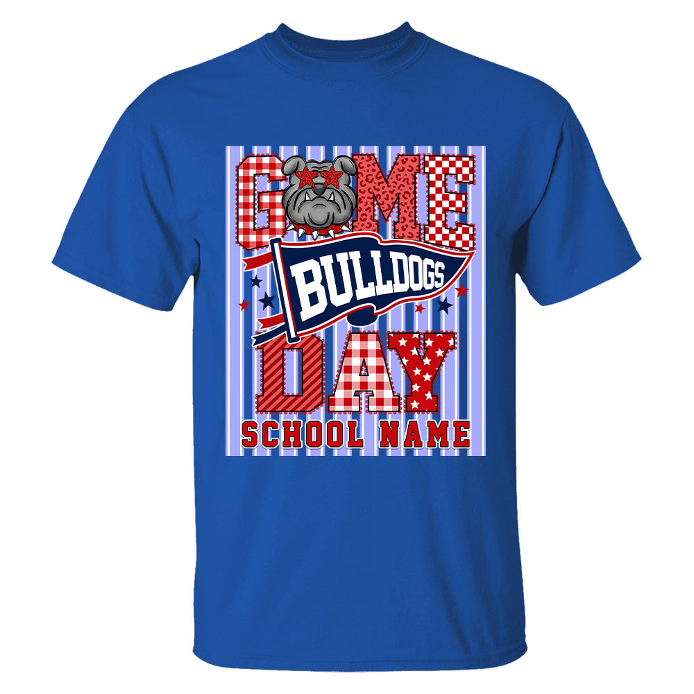 Custom School Name Mascot Striped, Back To Shool Shirt L0411 Hv01