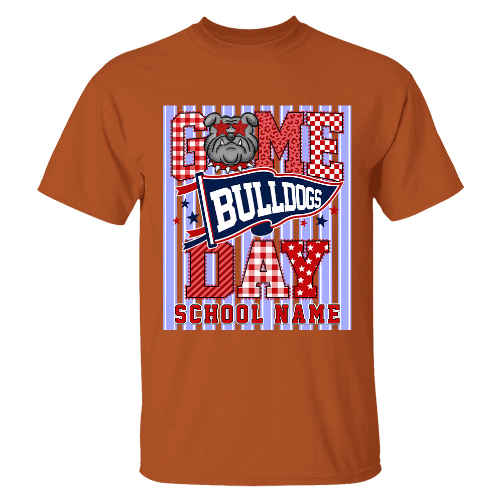 Custom School Name Mascot Striped, Back To Shool Shirt L0411 Hv01