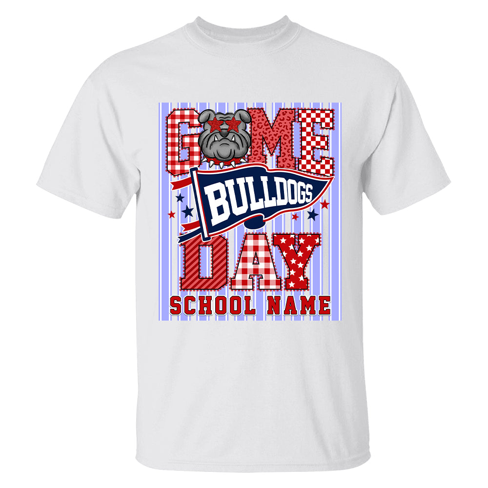 Custom School Name Mascot Striped, Back To Shool Shirt L0411 Hv01