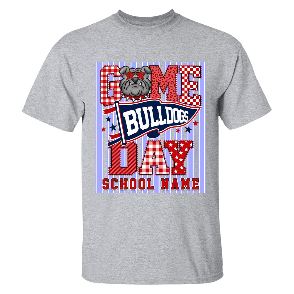 Custom School Name Mascot Striped, Back To Shool Shirt L0411 Hv01