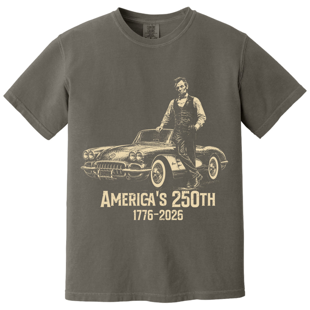 Custom Car Vintage 250 Years America Anniversary Shirt, Funny 4th of July Tee For Car Lovers VH01
