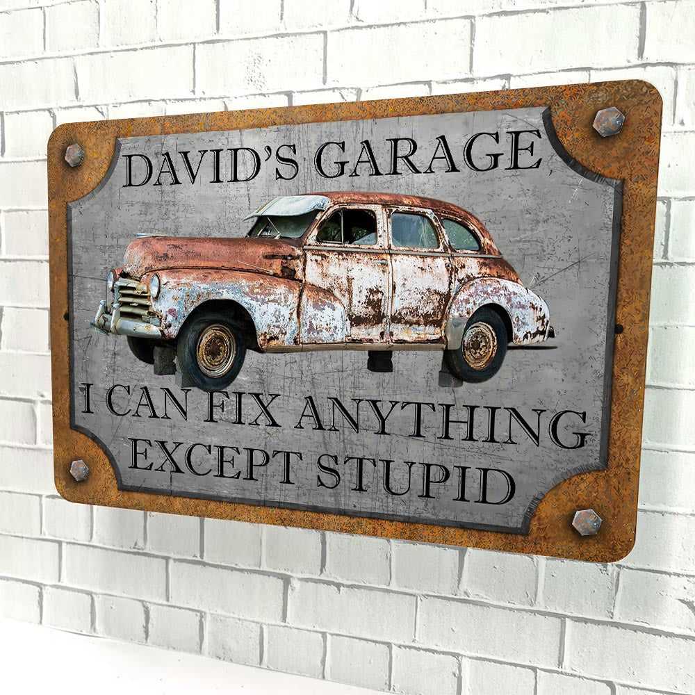 I Can Fix Anything Garage Metal Sign - Custom Car Photo Sign - Personalized Workshop Sign A2110 Pt99