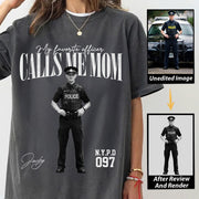 My Favorite Officer Calls Me Mom - Washed Tee Retro Bootleg Shirt For Police Family A2110