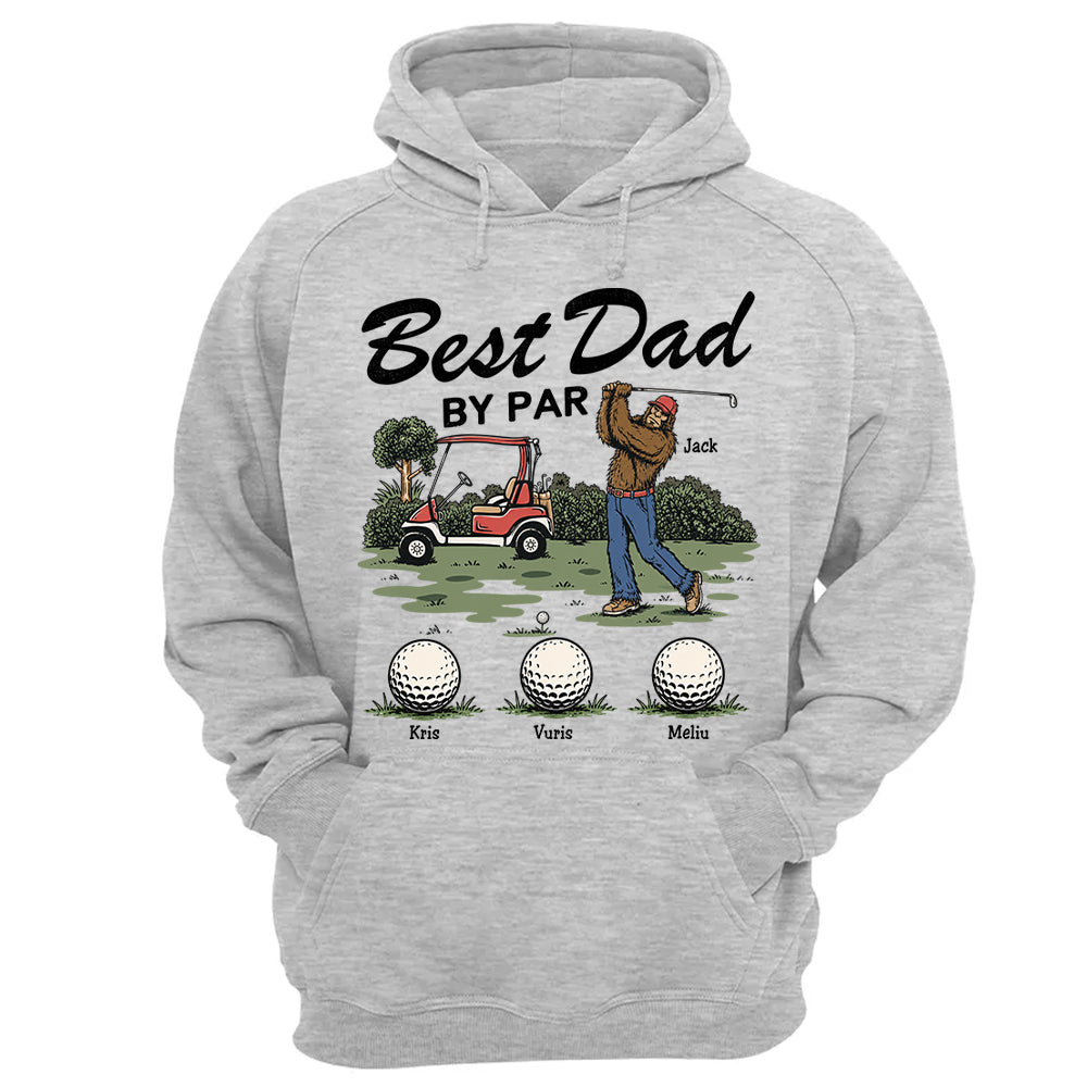 Best Dad By Par Personalized Shirt Bigfoot Golf Dad Shirt Funny Sasquatch Father's Day Gift For Golfers T1807 T24