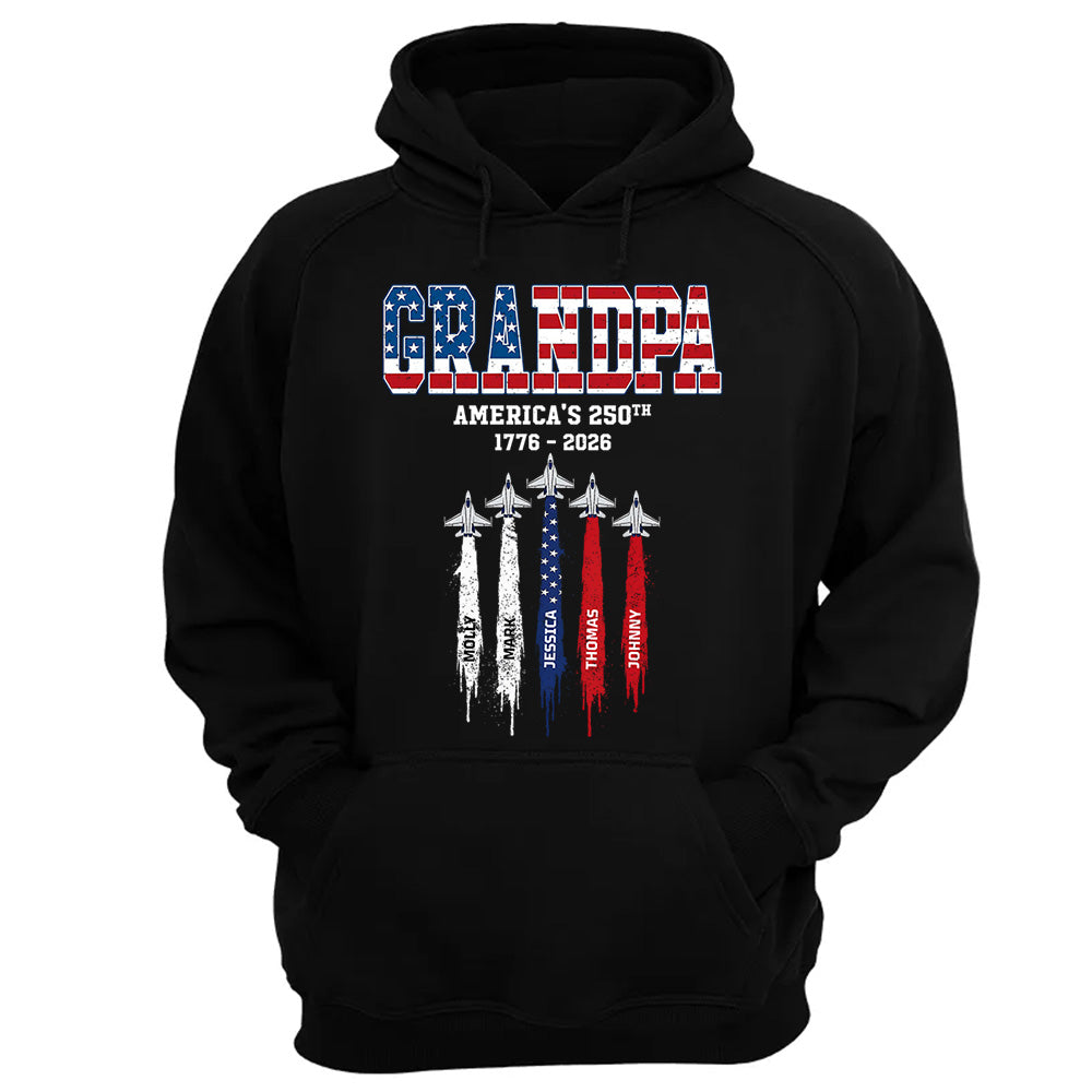 American Grandpa, Personalized Shirt Custom Kids Names Nation Flag American 250th Anniversary,  Father's Day Gift For Dad, Grandpa MI209 VH01