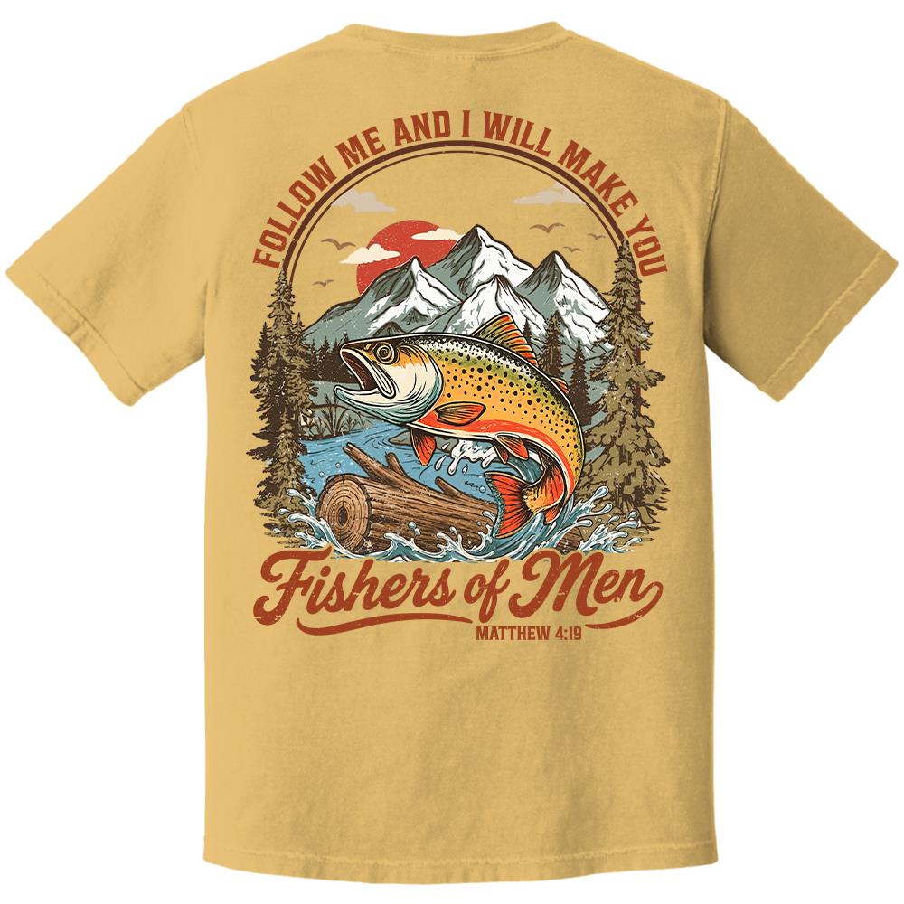 Follow Me and I Will Make You Fishers of Men Shirt - Matthew 4:19 Christian Fishing Shirt Hv01