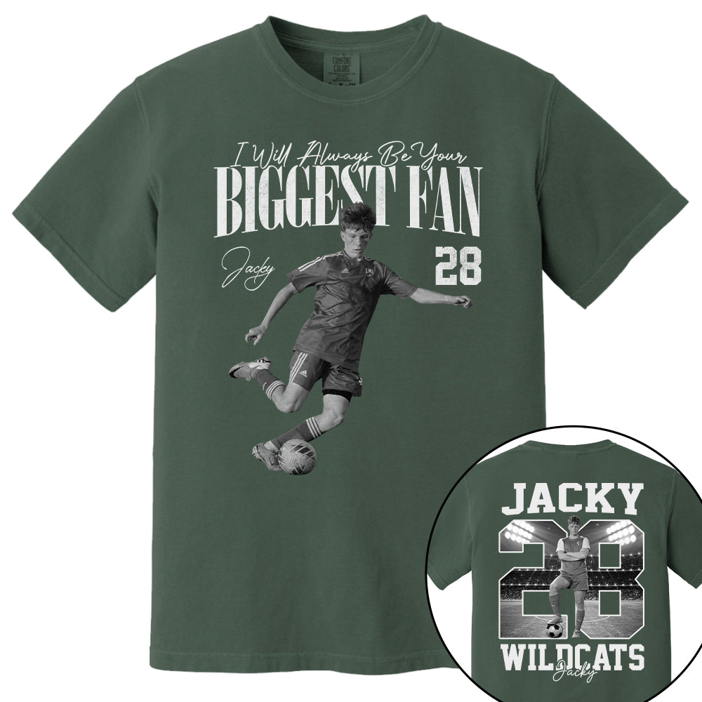 I'll Always Be Your Biggest Fan - Washed Tee Retro Bootleg Shirt - Custom Photo Soccer Player Gift For Soccer Lovers T1807 T24