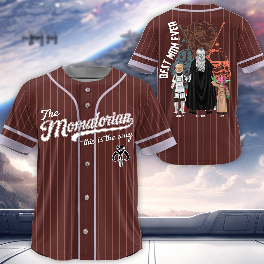 Personalized The Momalorian This Is The Way Baseball Jersey Shirt For Mom - Custom Mother's Day Gift 2026