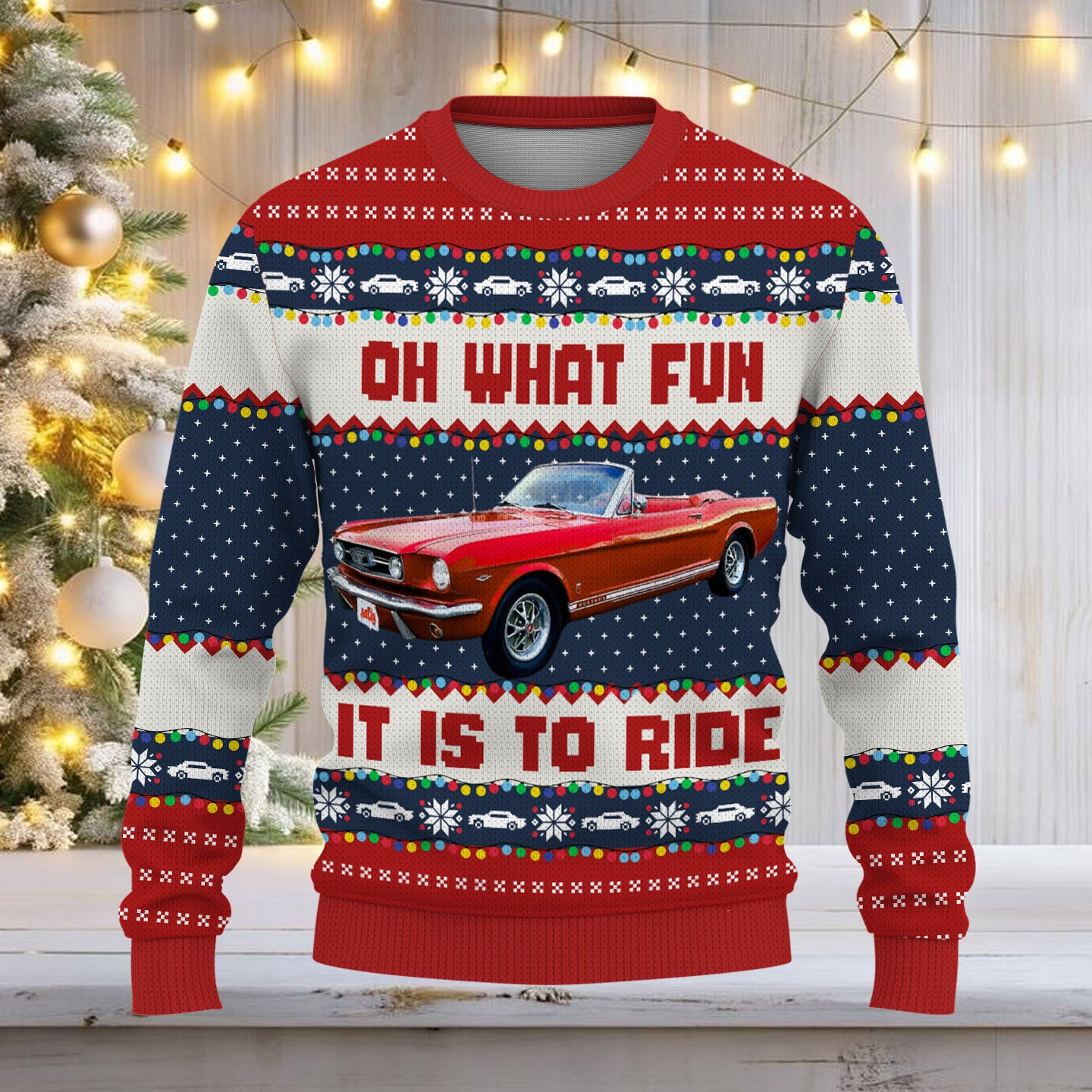 Oh What Fun It Is To Ride - This Is How I Roll - Custom Photo Car Ugly Sweater Vrs3 A2110 Nh00