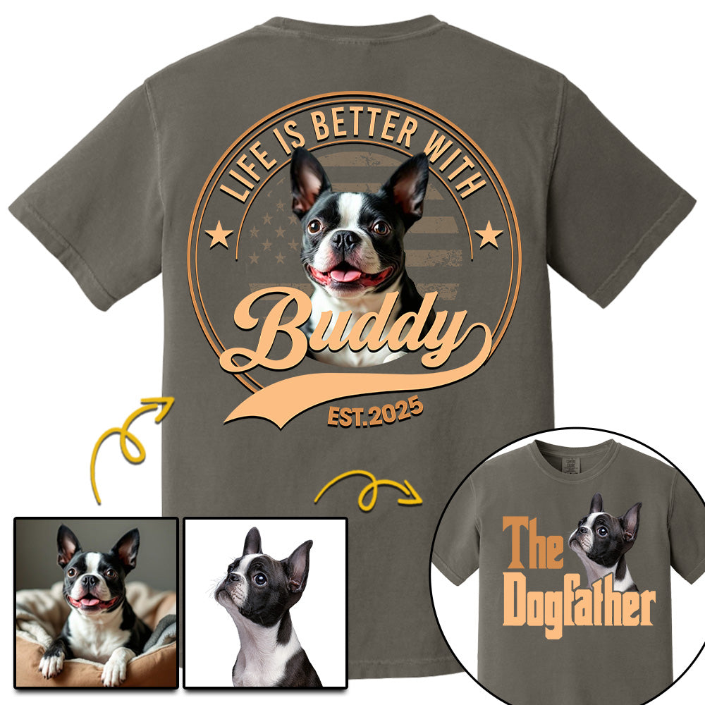 The Dog Father, Personalized Custom Photo Dog Dad Mom Shirt, Gift For Dog Lover T1807 Li29