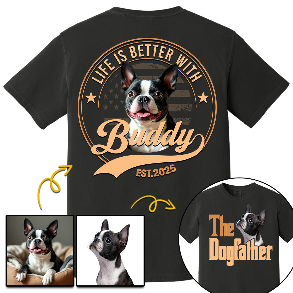 The Dog Father, Personalized Custom Photo Dog Dad Mom Shirt, Gift For Dog Lover T1807 Li29