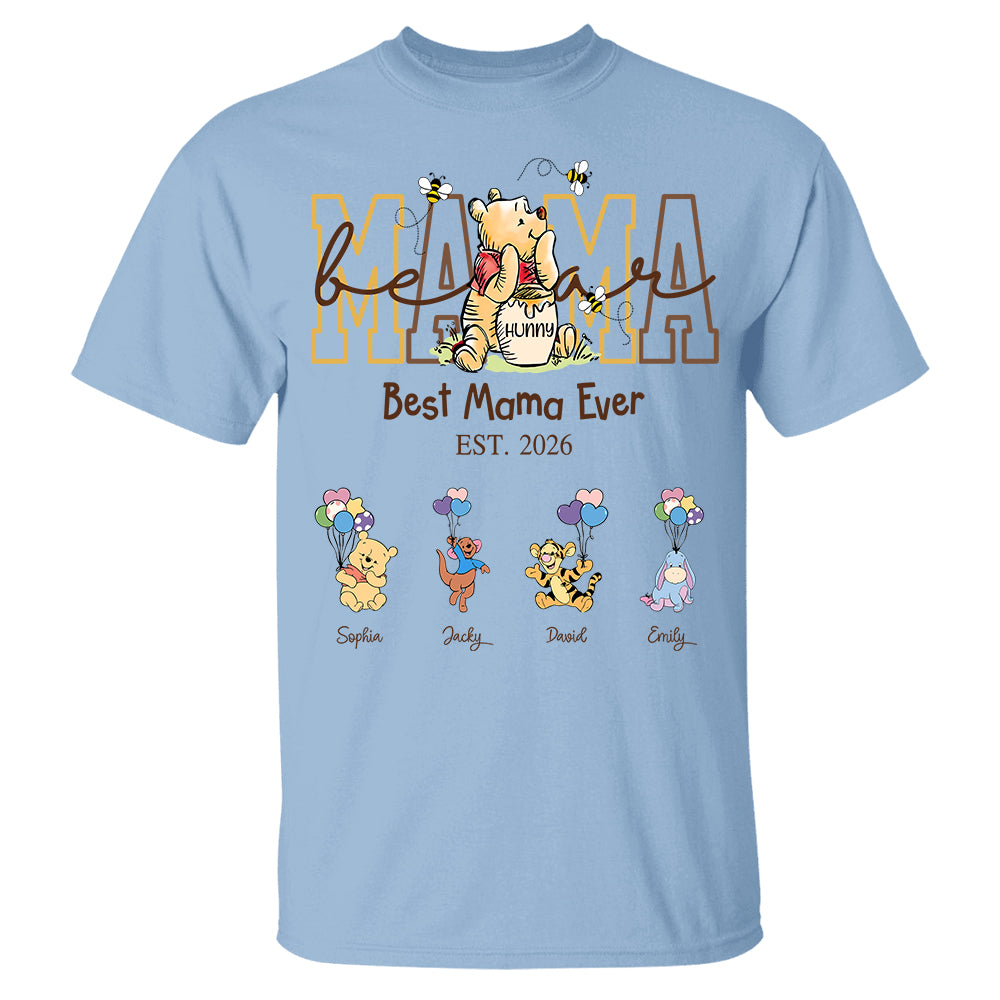 Custom Mama Bear Shirt, Personalized Shirt Gift For Mom, Grandma, Custom Shirt For Mother's Day MI209