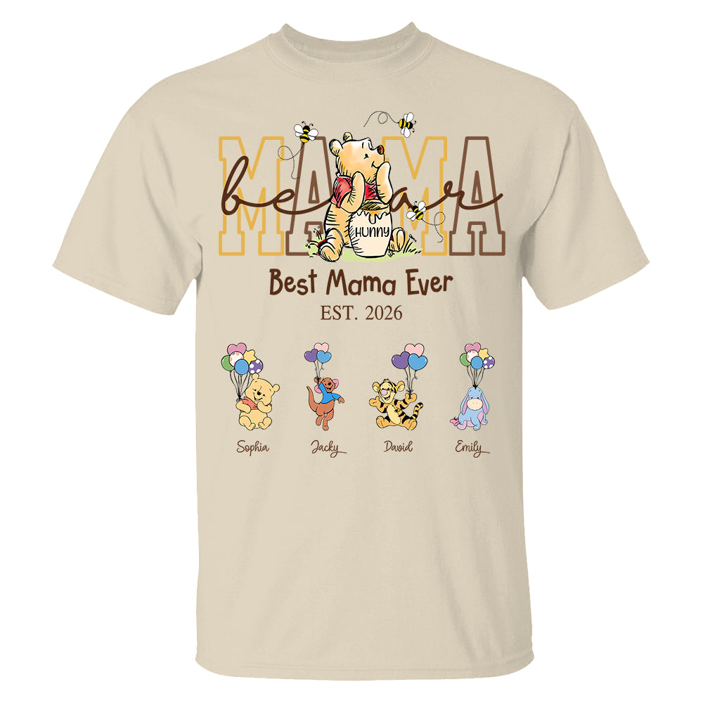 Custom Mama Bear Shirt, Personalized Shirt Gift For Mom, Grandma, Custom Shirt For Mother's Day MI209