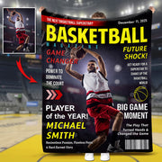 Personalized Basketball Magazine Cover Blanket - Basketball Lovers Gift