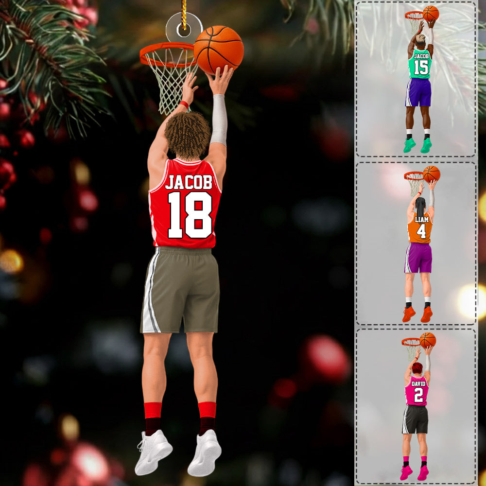 Personalized Basketball Boy Player Acrylic Ornament - Gift For Basketball Lovers Li29