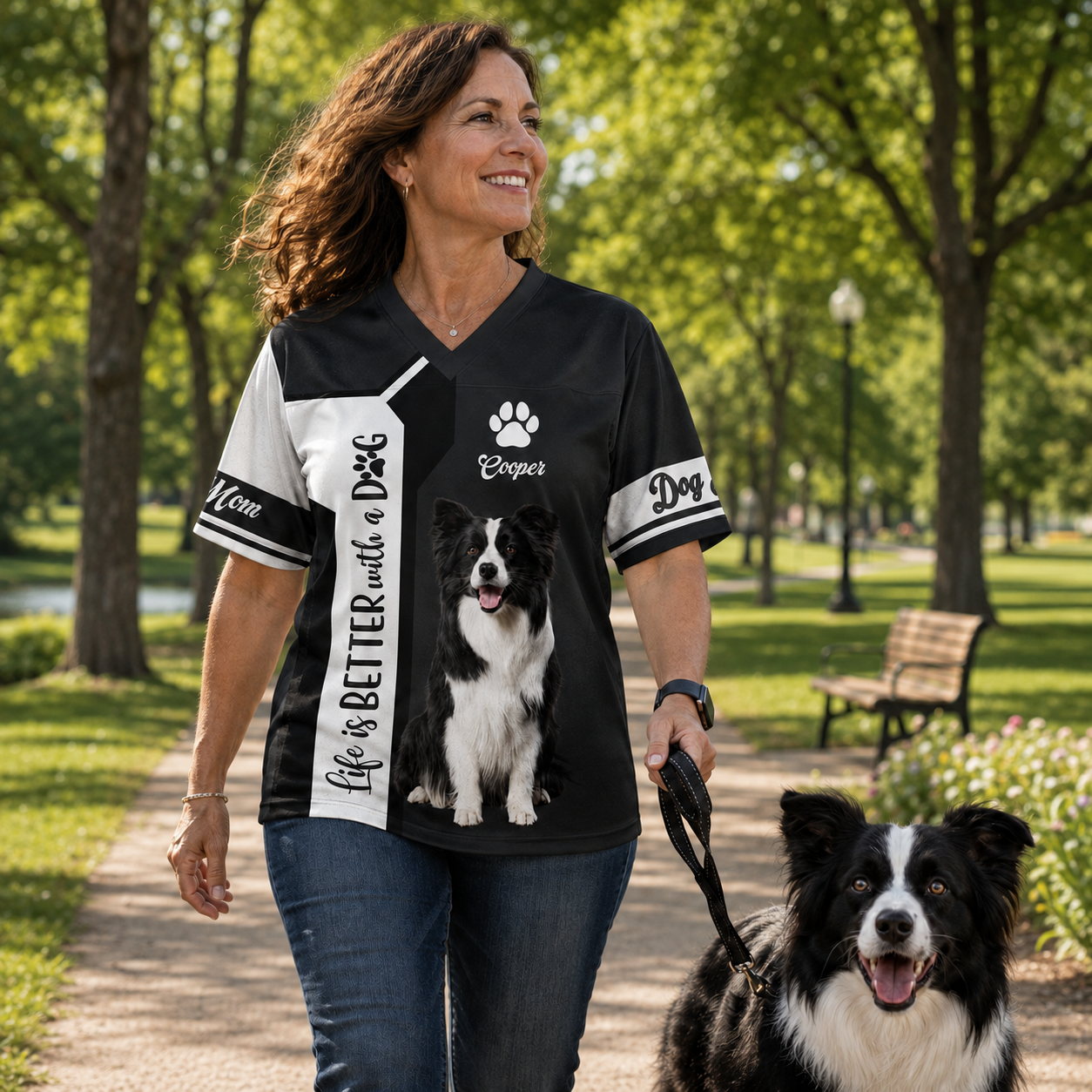 Custom Life Is Better With A Dog, Personalized Football Jersey Shirt, Gift For Dog Lover T1807 TH23