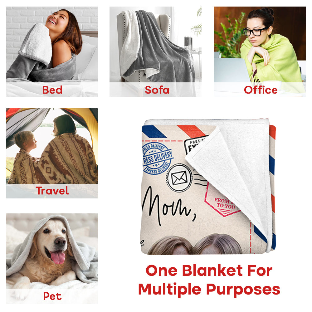 Custom Photo Blanket, Happy Mother's Day,  Gifts For Mom A2110 Li29