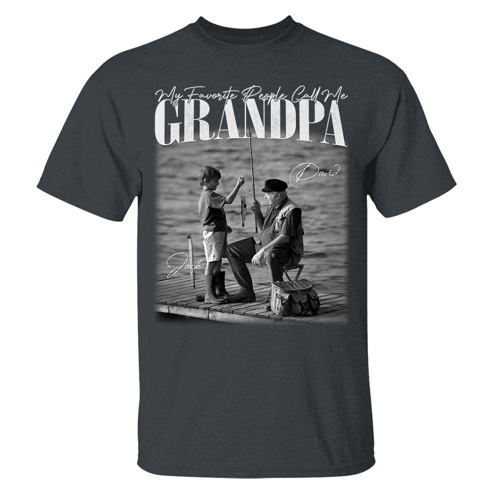 My Favorite People Call Me Grandpa - Washed Tee Retro Bootleg Shirt For Father's Day T1807