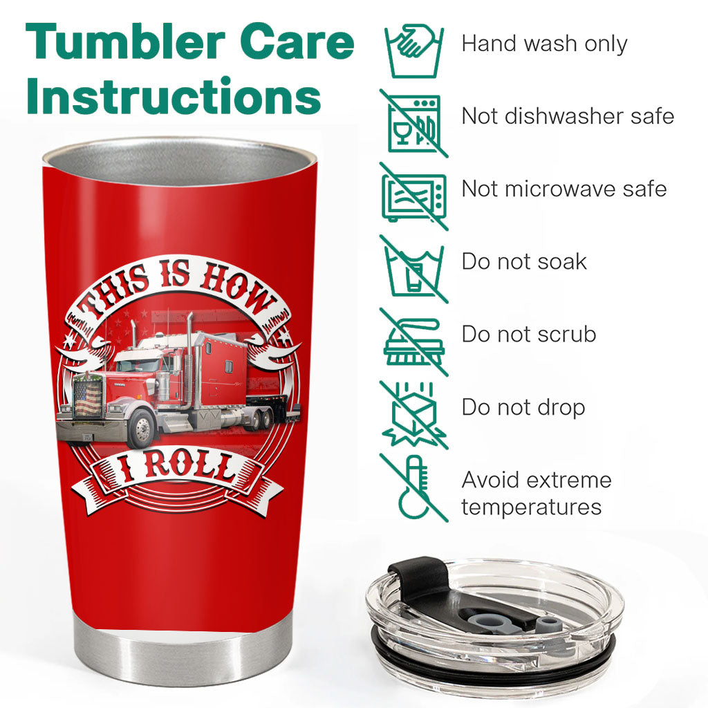Custom Photo Truck Tumbler Gift for Father's Day, Trucker A2110 Pt99