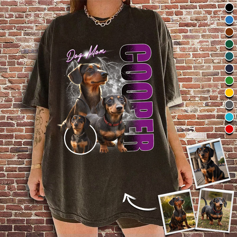 Custom Photo Dog Shirt - Personalized Dog Bootleg Shirt Vrs4 A2110
