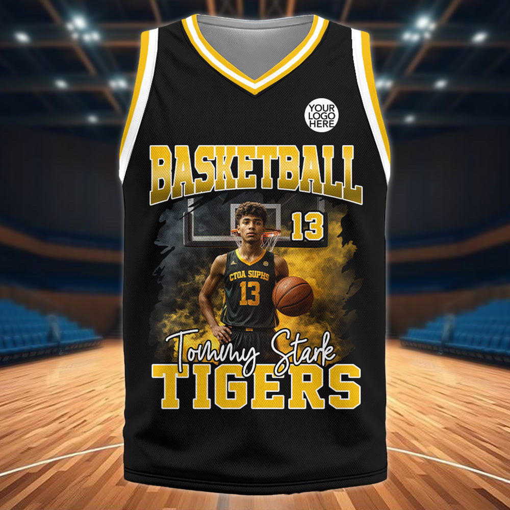 Personalized Basketball Jersey, Custom Photo And Team Name For Basketball Sport Family T1807