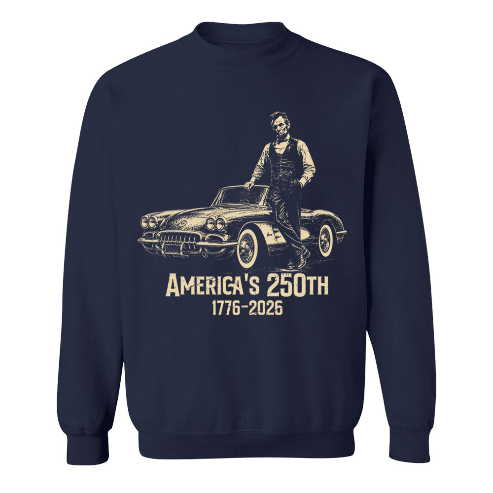 Custom Car Vintage 250 Years America Anniversary Shirt, Funny 4th of July Tee For Car Lovers VH01