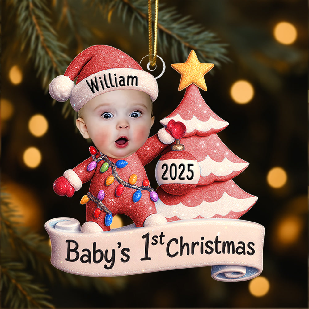 Baby's First Christmas - Personalized Acrylic Photo Ornament Hv01