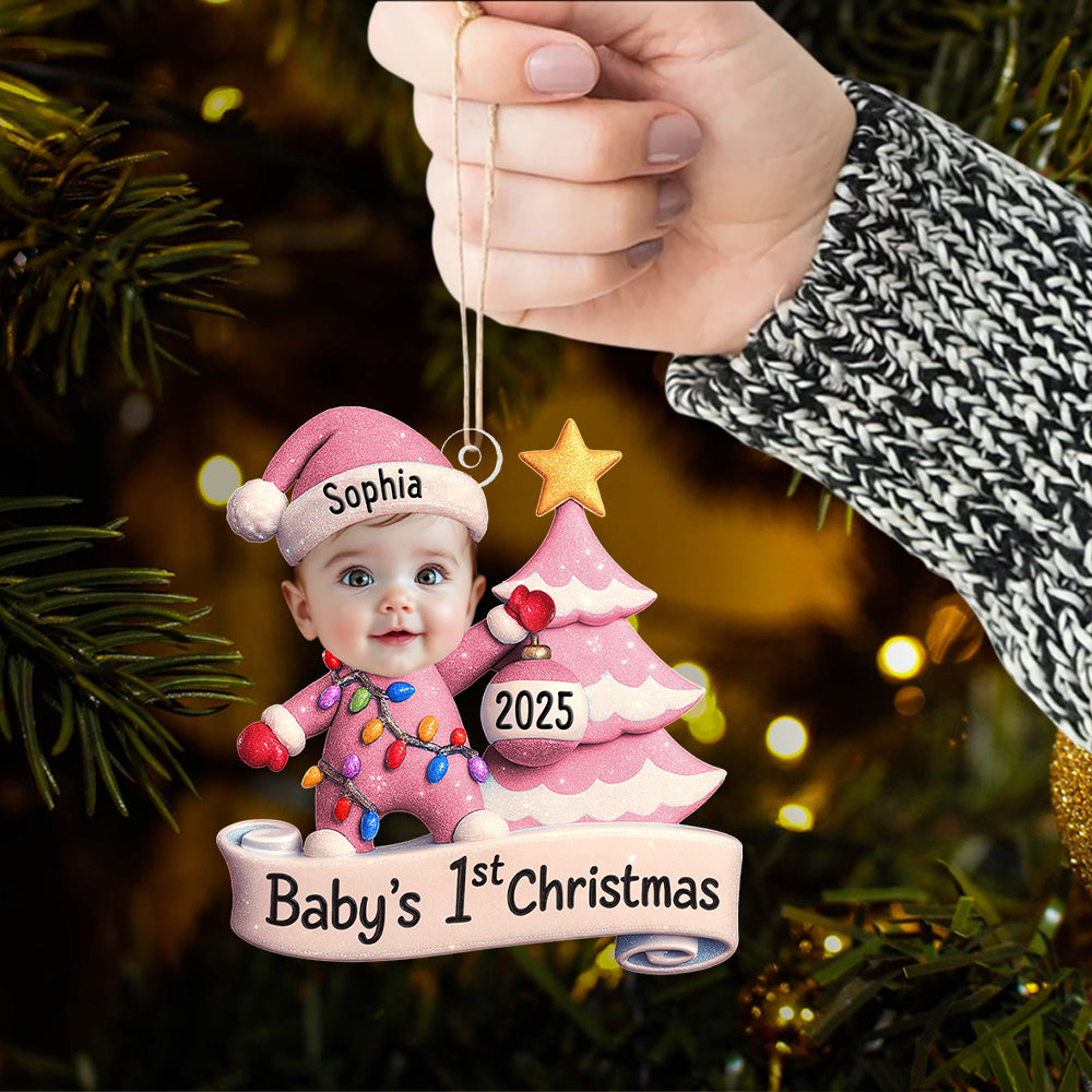 Baby's First Christmas - Personalized Acrylic Photo Ornament Hv01
