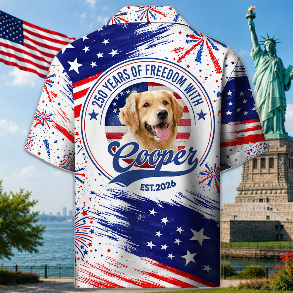 250 Years Of Freedom, Custom Dog Cat Photo Merica Hawaii Shirt, Gift For Dog Cat Lovers MI209 T24