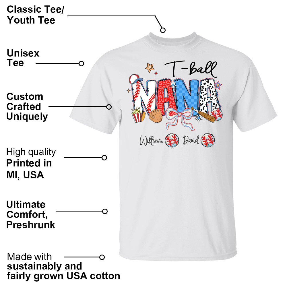 T-Ball Mama - Personalized Shirt Gift For Grandma