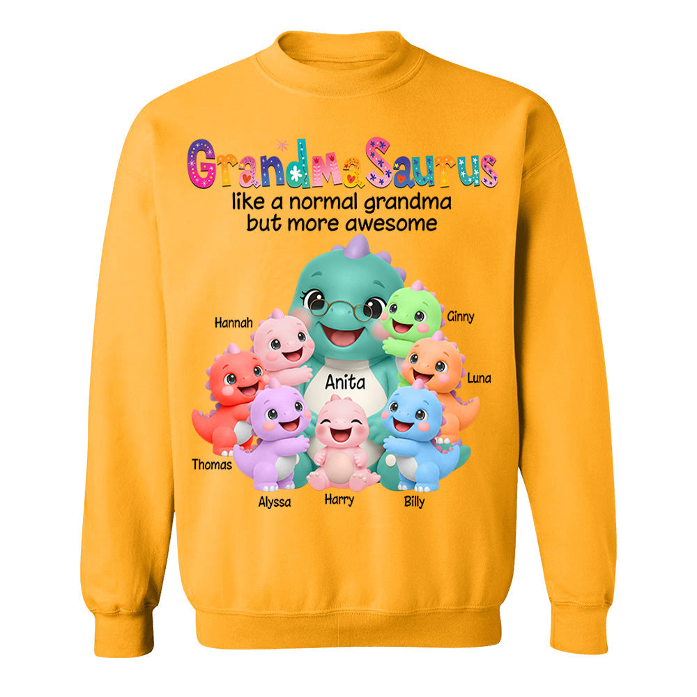 Grandmasaurus Like A Normal Grandma But More Awesome, Grandmasaurus And Grandkids, Custom Shirt Gift For Grandma, Gift for Grandma Tshirt Sweatshirt MI209 Li29