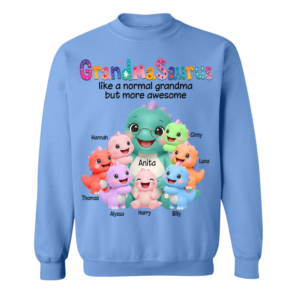 Grandmasaurus Like A Normal Grandma But More Awesome, Grandmasaurus And Grandkids, Custom Shirt Gift For Grandma, Gift for Grandma Tshirt Sweatshirt MI209 Li29
