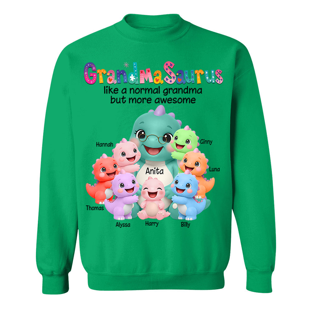 Grandmasaurus Like A Normal Grandma But More Awesome, Grandmasaurus And Grandkids, Custom Shirt Gift For Grandma, Gift for Grandma Tshirt Sweatshirt MI209 Li29
