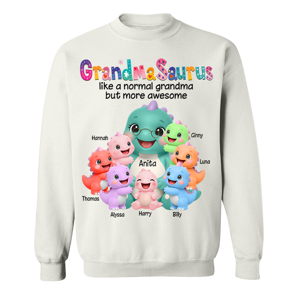 Grandmasaurus Like A Normal Grandma But More Awesome, Grandmasaurus And Grandkids, Custom Shirt Gift For Grandma, Gift for Grandma Tshirt Sweatshirt MI209 Li29