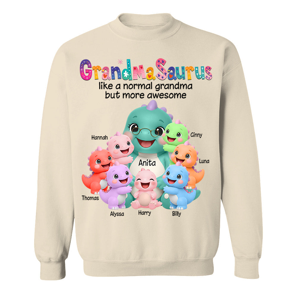 Grandmasaurus Like A Normal Grandma But More Awesome, Grandmasaurus And Grandkids, Custom Shirt Gift For Grandma, Gift for Grandma Tshirt Sweatshirt MI209 Li29