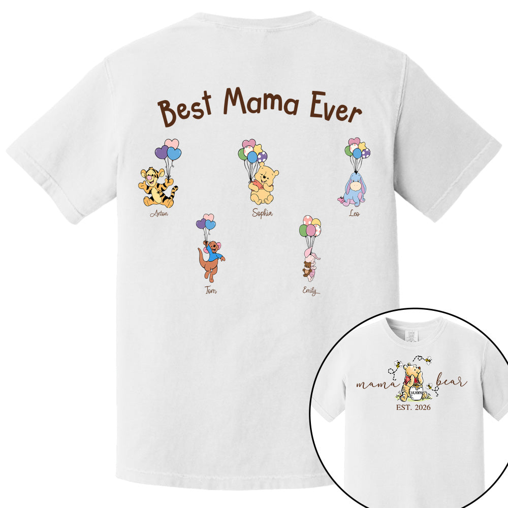 Custom Mama Bear Est And Grandkids Heart Shirts For Mother For Grandma, Personalized Shirt Gift For Mom, Grandma, Custom Mother' s Day Sweatshirt Shirt MI209