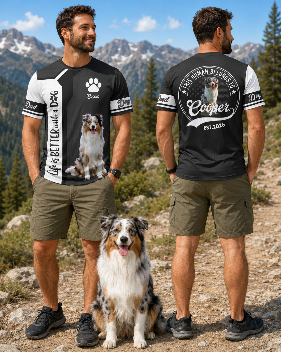 Life Is Better With A Dog, Australian Shepherd, Personalized Dog Mom Dog Dad Shirt, Gift For Dog Lover T1807