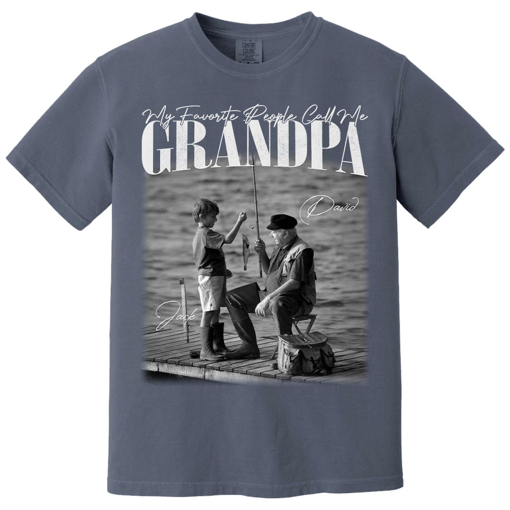 My Favorite People Call Me Grandpa - Washed Tee Retro Bootleg Shirt For Father's Day T1807