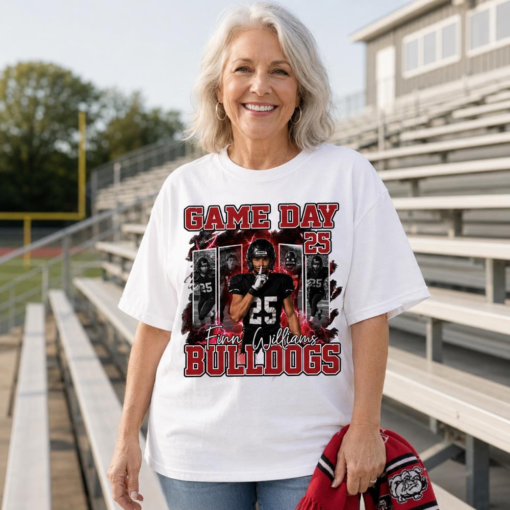 Custom Photo Football Game Day Shirt  Football Mom Shirt L0411 Nh00