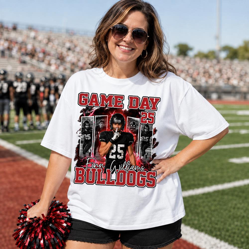 Custom Photo Football Game Day Shirt  Football Mom Shirt L0411 Nh00