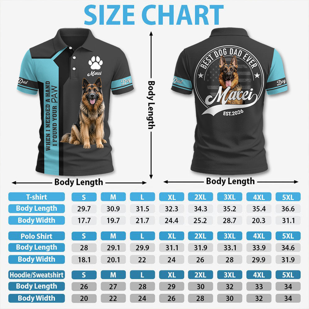 When Needed A Hand I Found Your Paw - Best Dog Dad Ever - Personalized Shirt - Custom Photo Gift For Dog Lovers T1807 Pt99