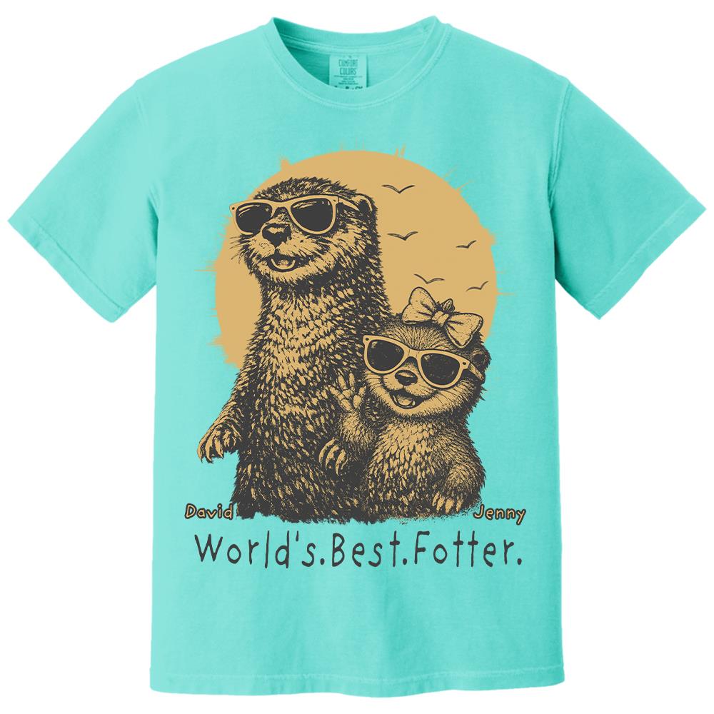 Personalized World's Best Fotter Shirt Father Day Gifts for Dad Funny Papa Shirt Cool Daddy Otter Tee T1807 Hv01