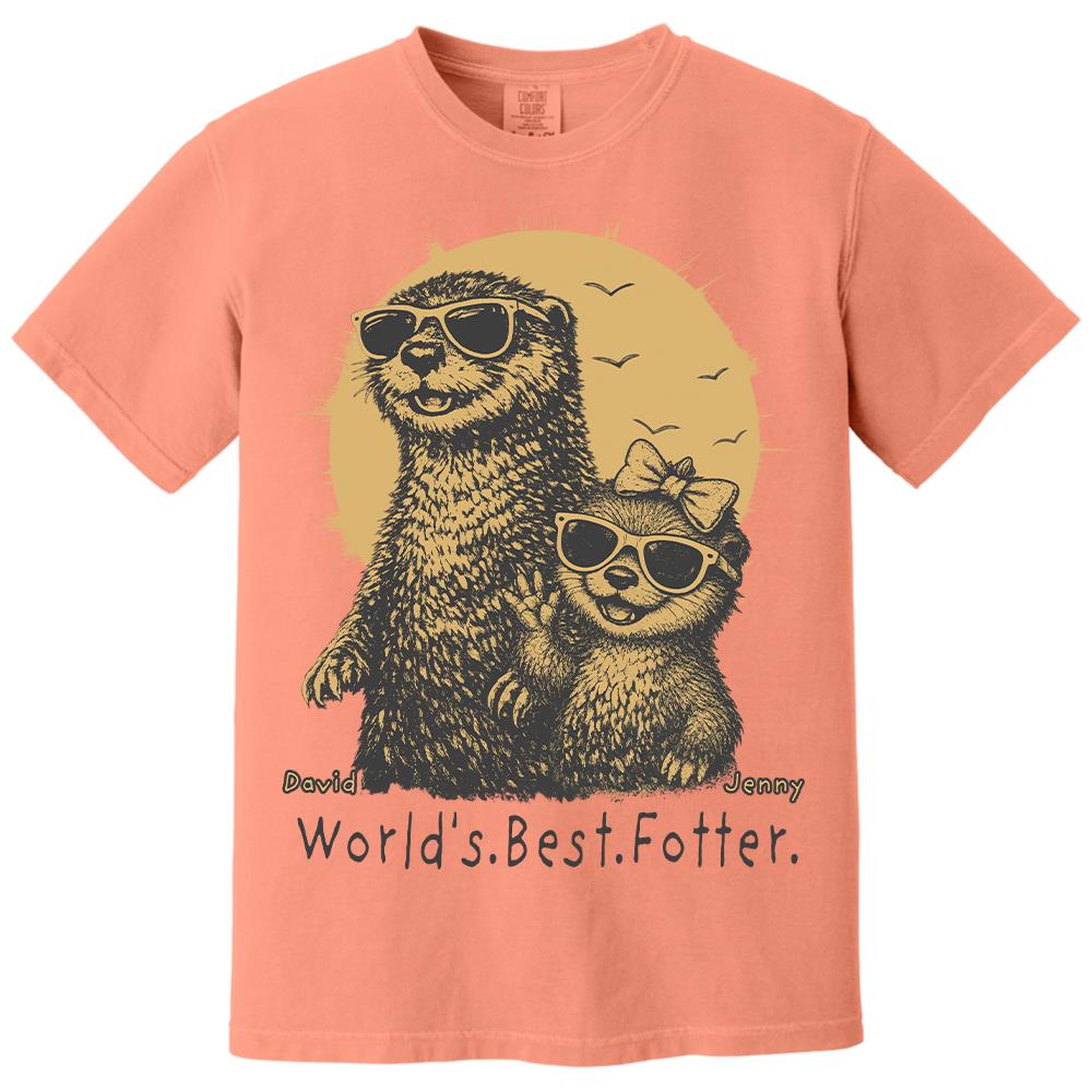 Personalized World's Best Fotter Shirt Father Day Gifts for Dad Funny Papa Shirt Cool Daddy Otter Tee T1807 Hv01
