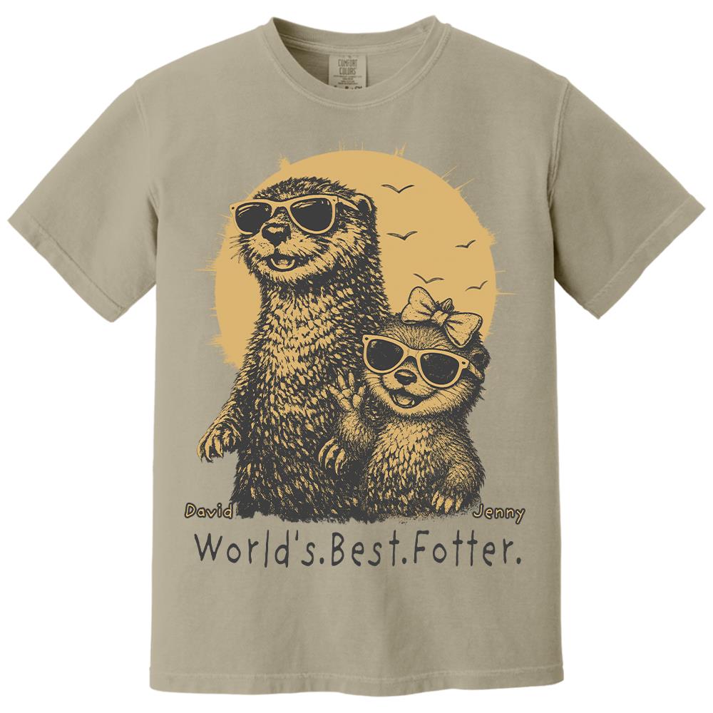 Personalized World's Best Fotter Shirt Father Day Gifts for Dad Funny Papa Shirt Cool Daddy Otter Tee T1807 Hv01