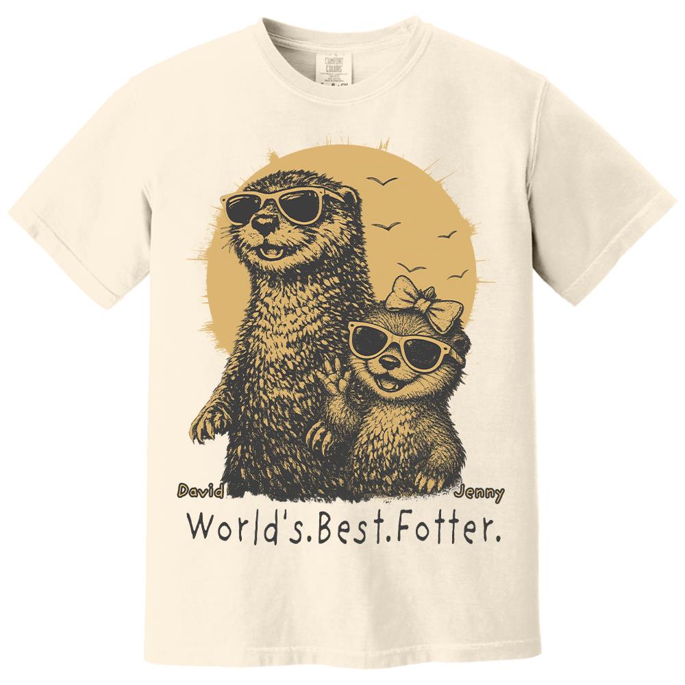 Personalized World's Best Fotter Shirt Father Day Gifts for Dad Funny Papa Shirt Cool Daddy Otter Tee T1807 Hv01