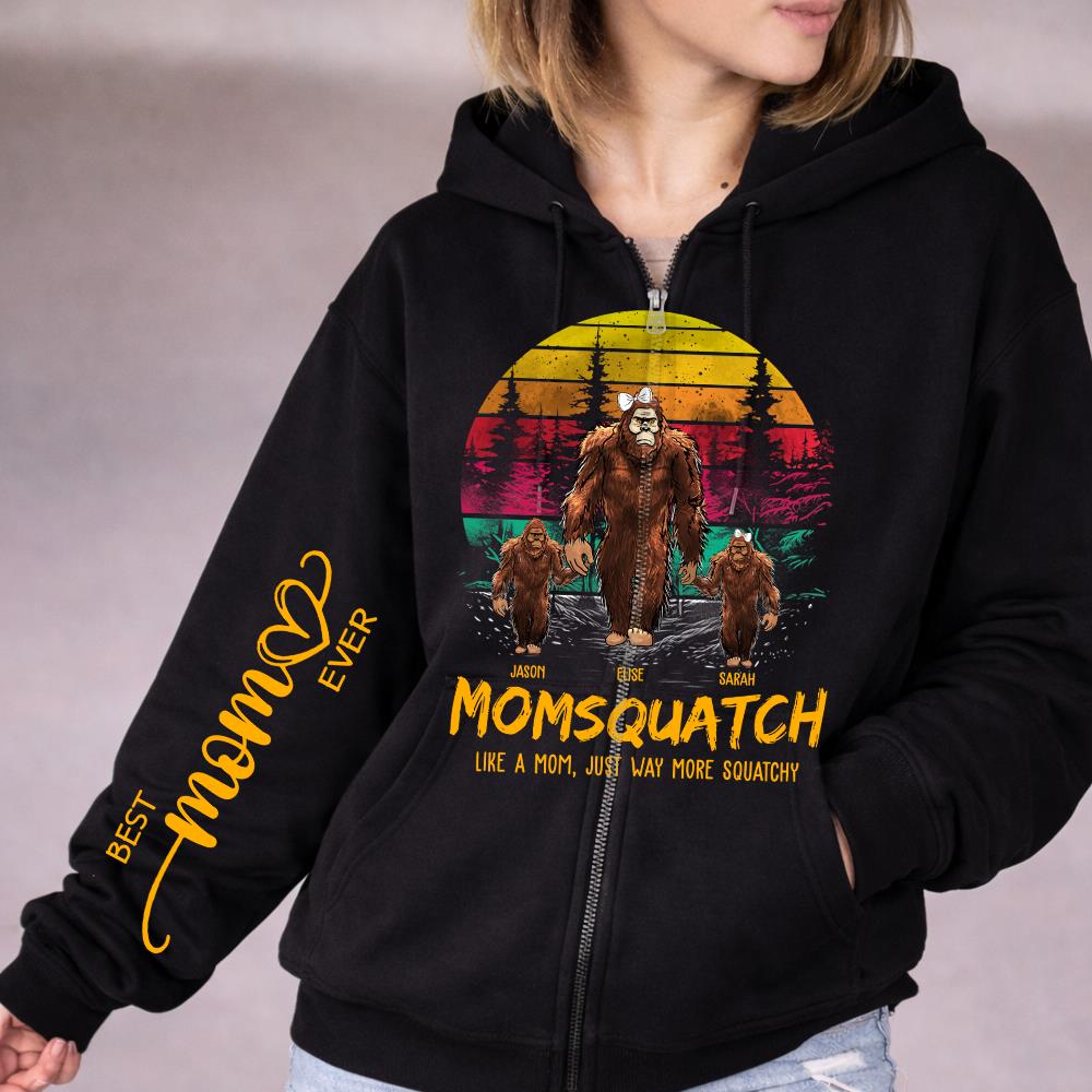 Momsquatch, Like A Mom, Just Way More Squatchy - Best Mom Ever Personalized Shirt - Custom Mother's Day Gift 2026 T1807