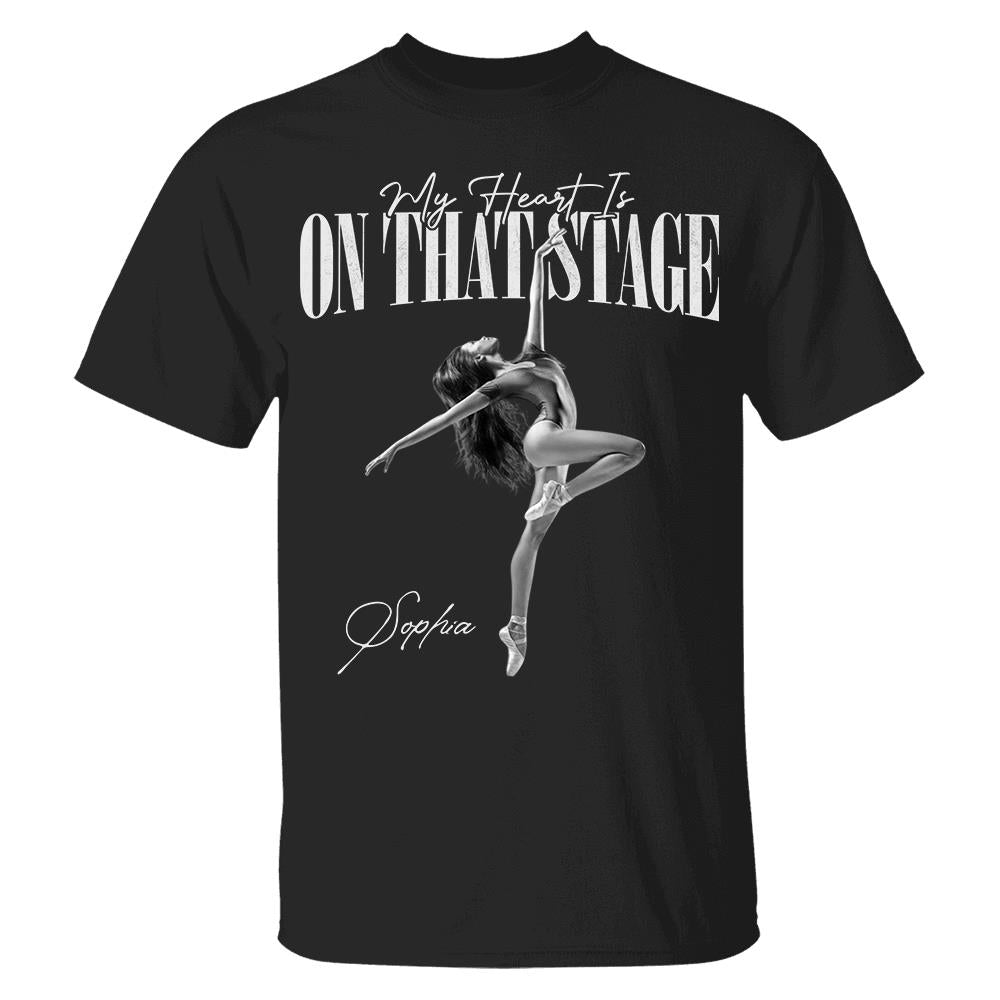 My Heart Is On That Stage - Washed Tee Retro Bootleg Shirt For Dance, Ballet Family Vrs2 A2110 Hv01